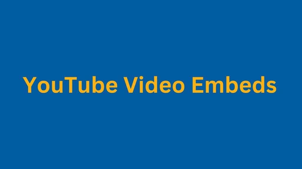 YouTube Video Embeds PI